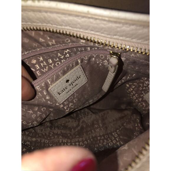 Kate Spade New York Purse Cross Body Tan Pebble Leather Tassle Front Zipper Pull - Picture 12 of 13